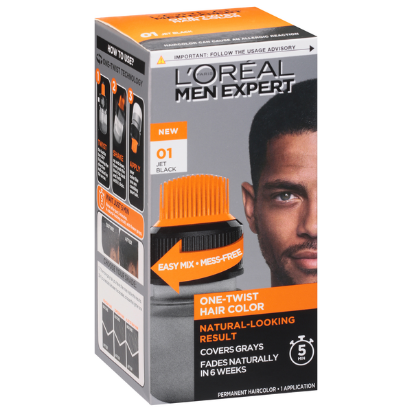 slide 1 of 1, L'Oréal L'Oreal Permanent Hair Color, One-Twist, Jet Black 01, 1 ct