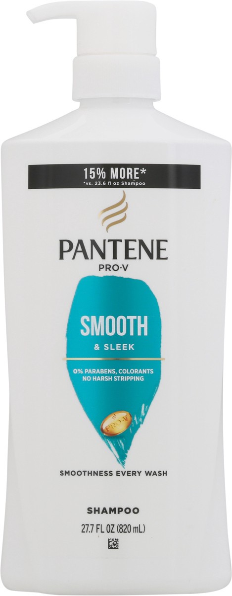 slide 11 of 13, Pantene Smooth & Sleek 72 HR Smoothness Shampoo 27.7oz/820mL, 27.7 fl oz