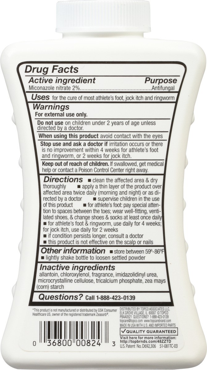 slide 6 of 9, TopCare Health Miconazorb AF Antifungal Powder 2.5 oz, 2.5 oz
