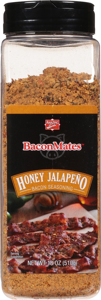 slide 7 of 10, Amazing Taste Bacon Mates Honey Jalapeno Seasoning Large Shaker, 18 oz