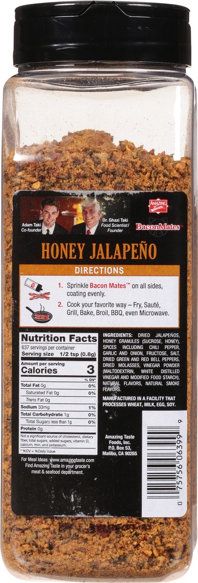 slide 9 of 10, Amazing Taste Bacon Mates Honey Jalapeno Seasoning Large Shaker, 18 oz