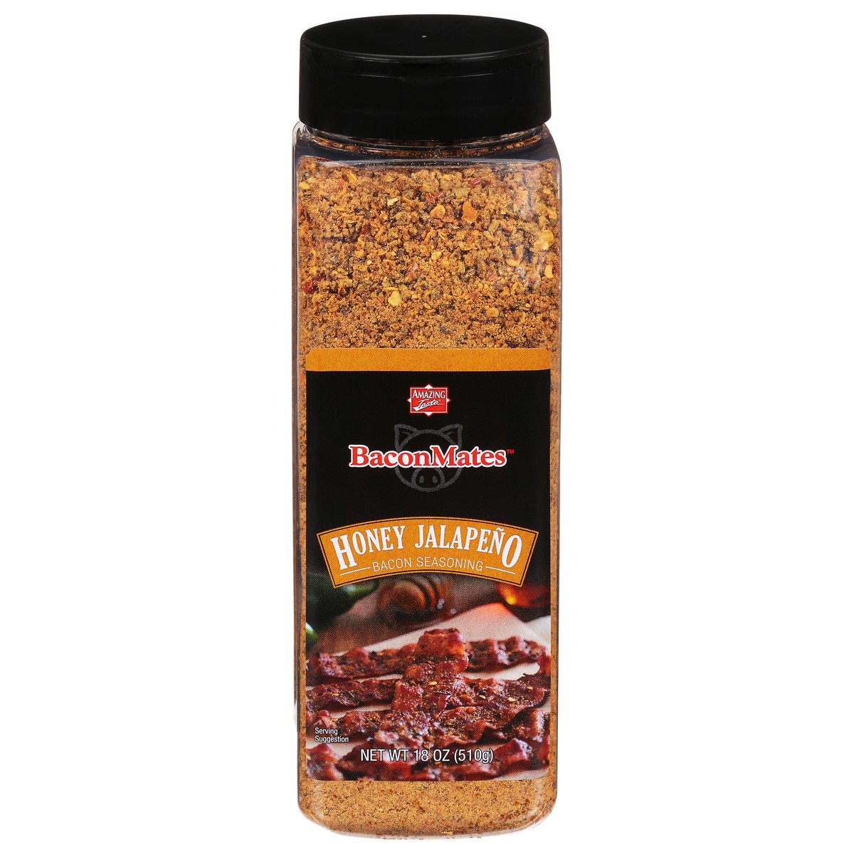 slide 1 of 10, Amazing Taste Bacon Mates Honey Jalapeno Seasoning Large Shaker, 18 oz