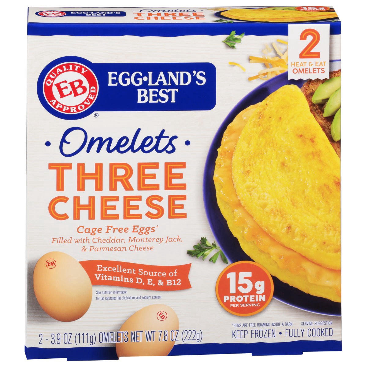 slide 1 of 9, Egglands Best Three Cheese Omelet, 7.8 oz