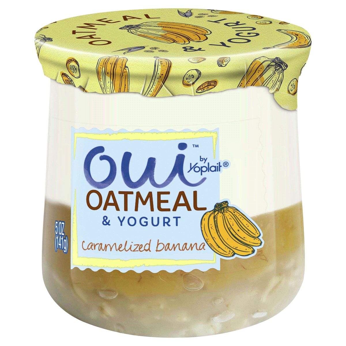 slide 1 of 1, Yoplait Oui Oatmeal & Yogurt, Caramelized Banana, 5 oz