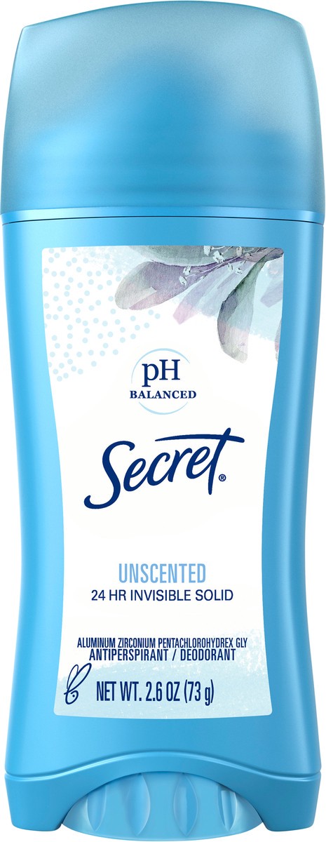 slide 3 of 3, Secret Invisible Solid Antiperspirant and Deodorant, Unscented, 2.6 oz, 2.6 oz