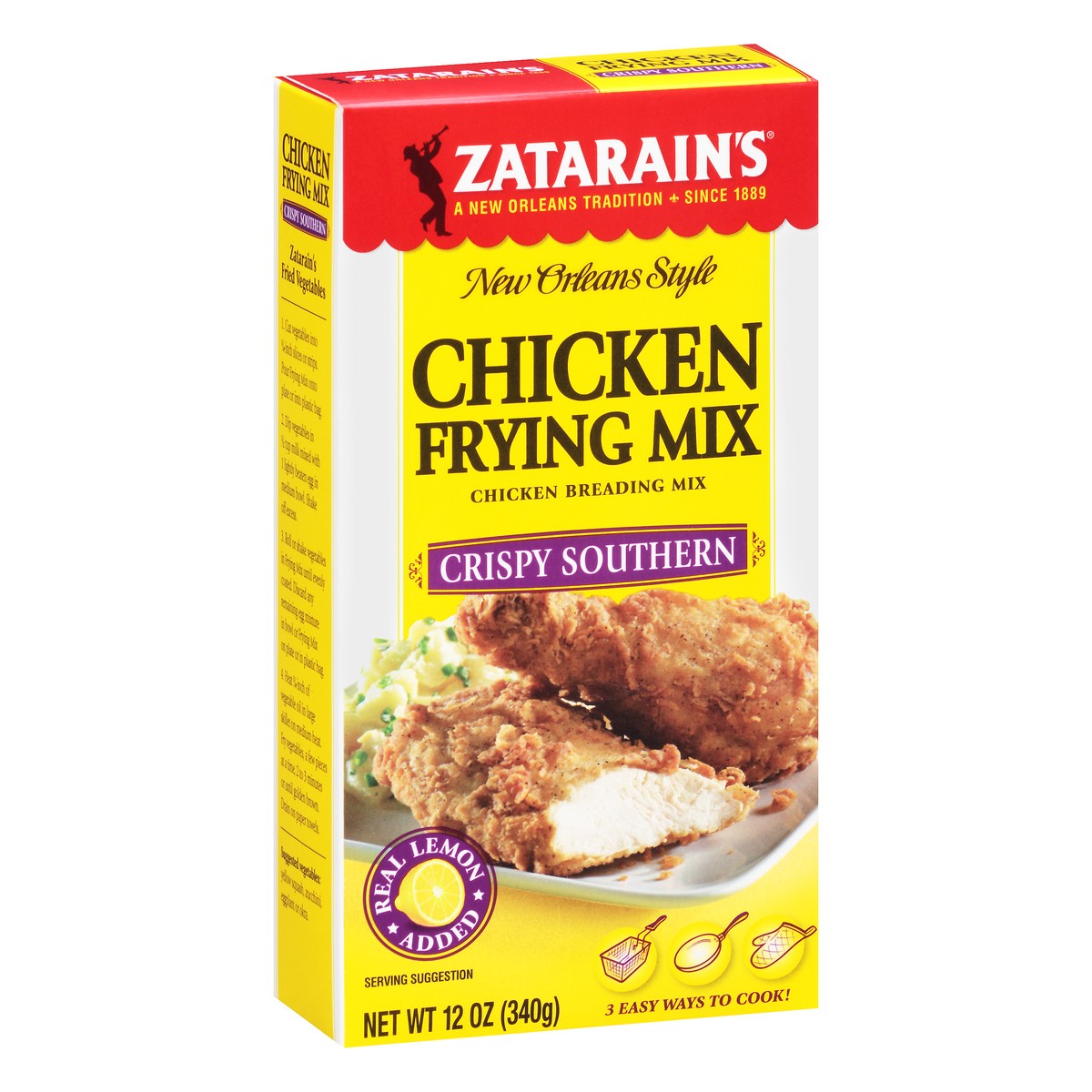 slide 2 of 10, Zatarain's Crispy Southern Chicken Frying Mix, 12 oz