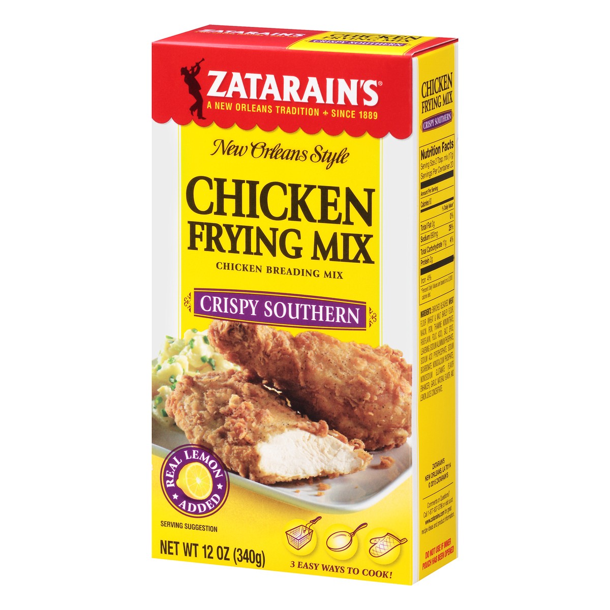 slide 3 of 10, Zatarain's Crispy Southern Chicken Frying Mix, 12 oz