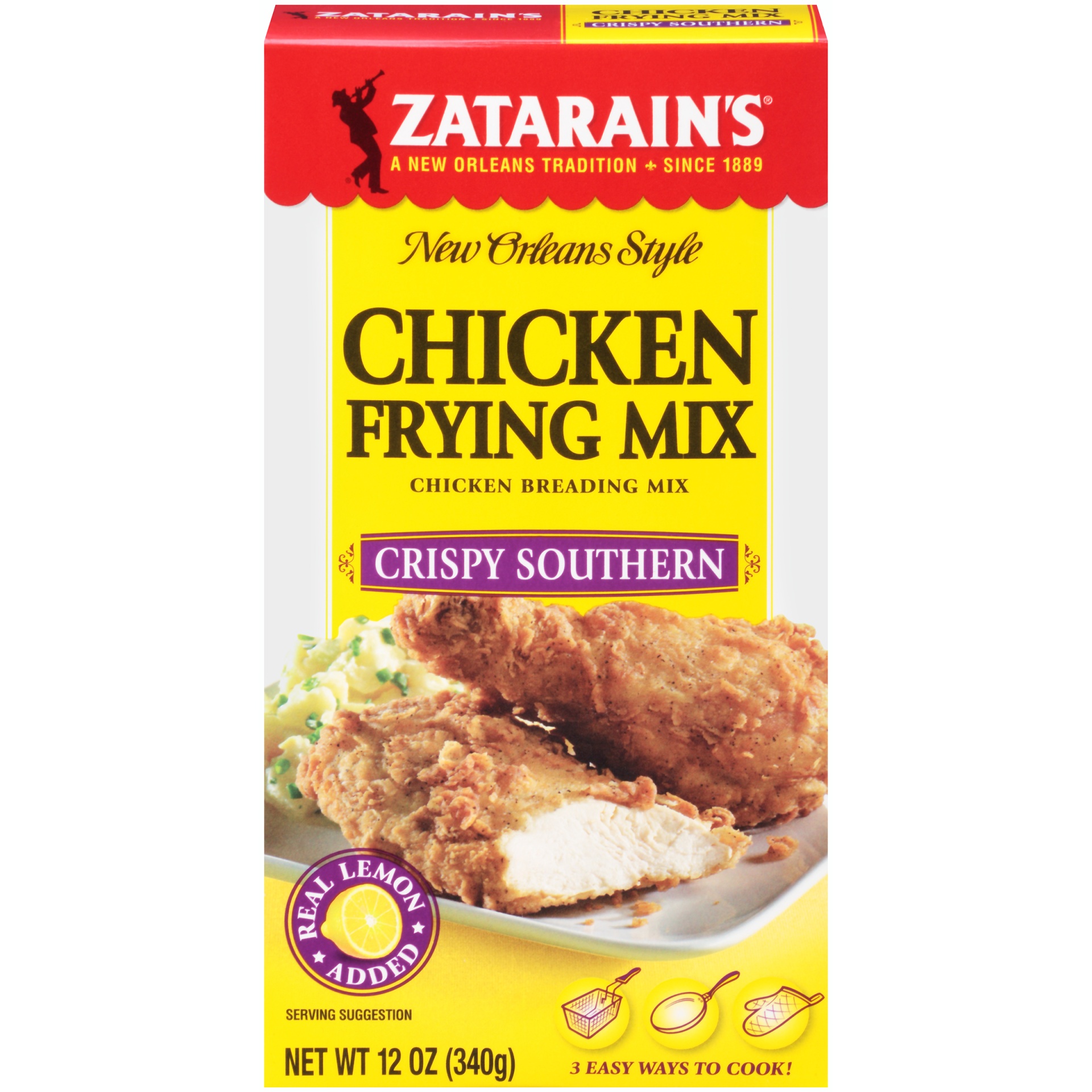 slide 1 of 1, Zatarain's Crispy Southern Chicken Frying Mix, 12 oz