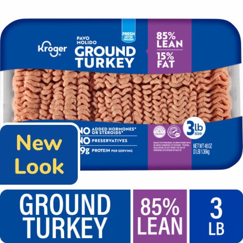 slide 1 of 6, Kroger 85% Lean Fresh Ground Turkey, 48 oz