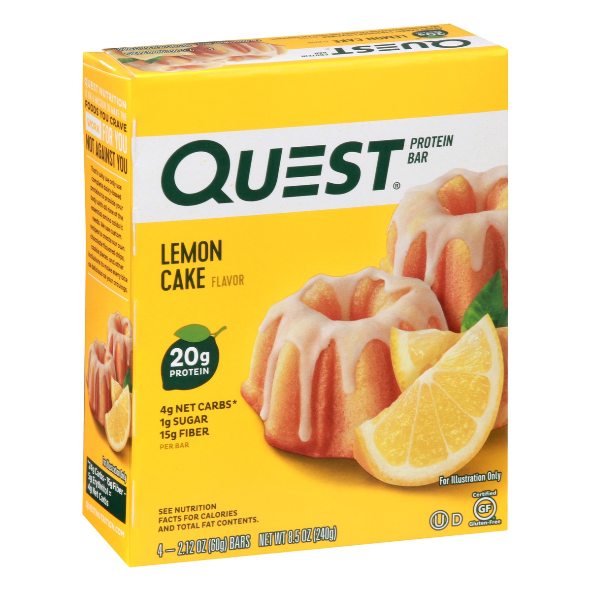 slide 4 of 9, Quest Protein Bar, Lemon Cake Flavor - 4 ct, 4 ct