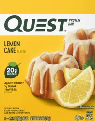 Quest Protein Bar, Lemon Cake Flavor - 4 ct