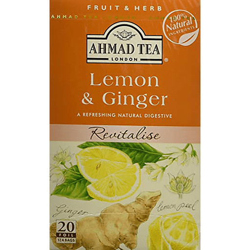 slide 1 of 1, Ahmad Tea Lemon & Ginger Revitalise, 20 ct