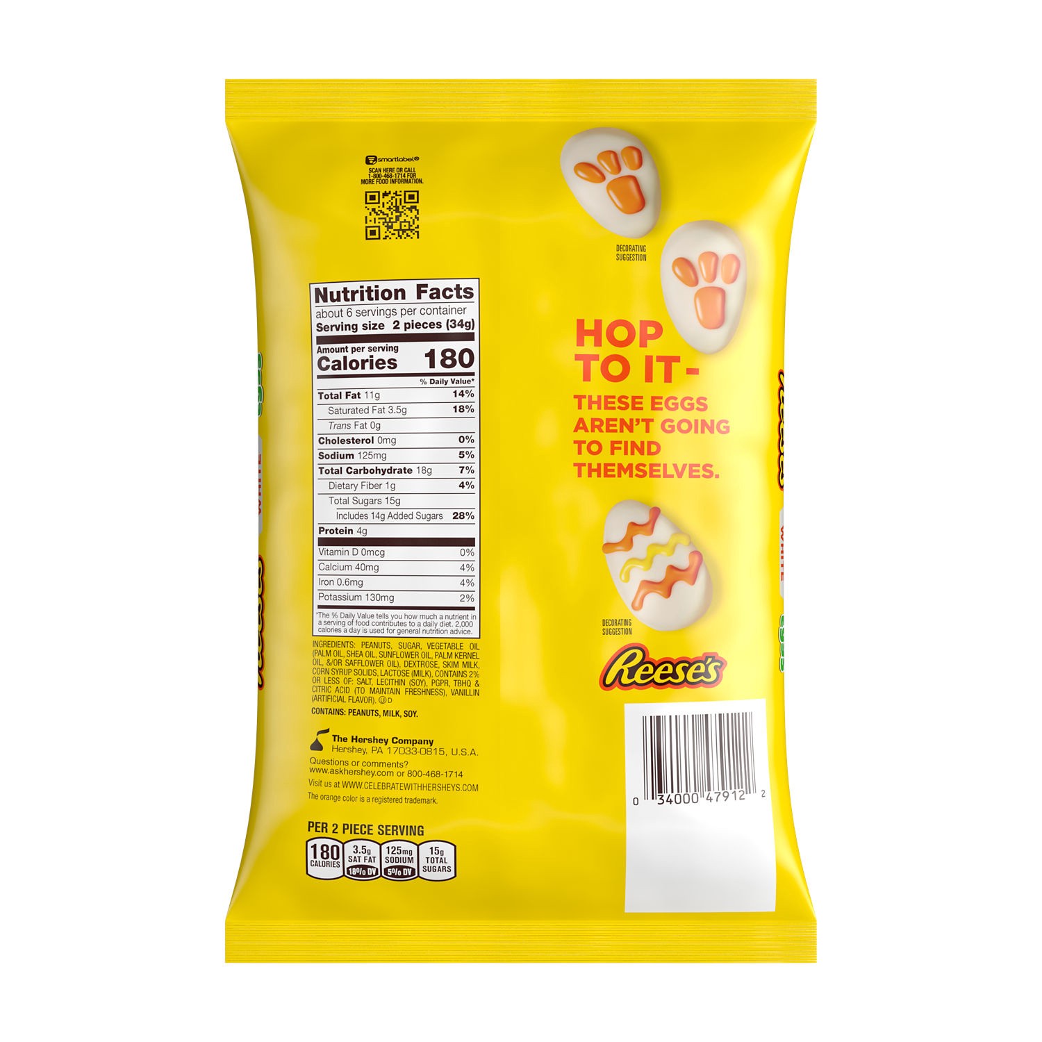 slide 2 of 2, Reese's White Creme Peanut Butter, Easter Candy Eggs Bag, 7.2 oz, 7.2 oz