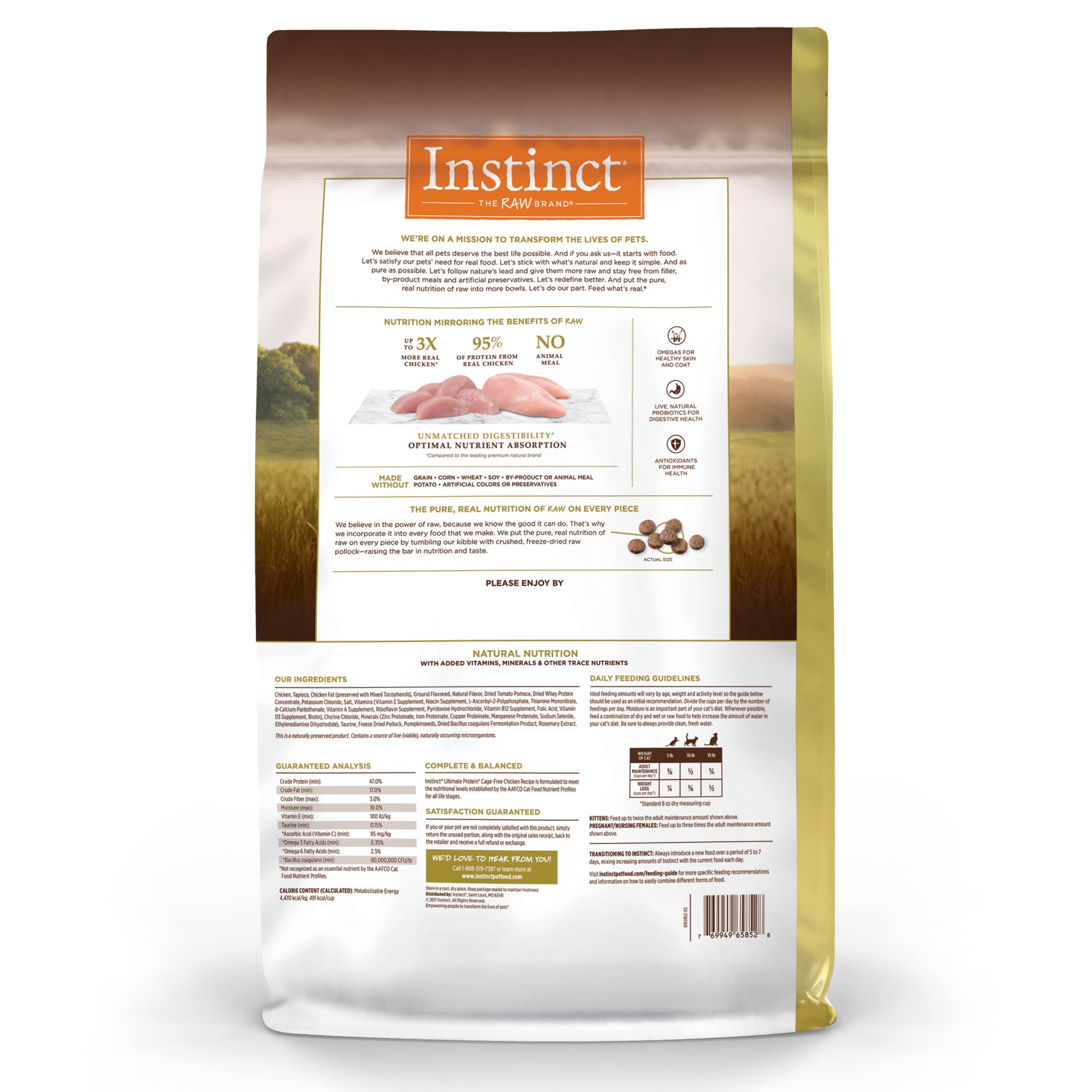 slide 2 of 10, Instinct Ultimate Protein Chicken Dry Cat Food, 10 lb. Bag, 10 lb