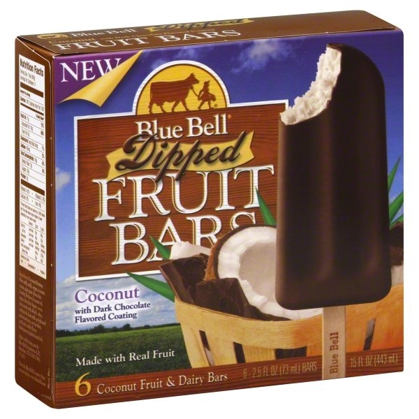 slide 1 of 5, Blue Bell Dipped Coconut Fruit Bar, 1 ct