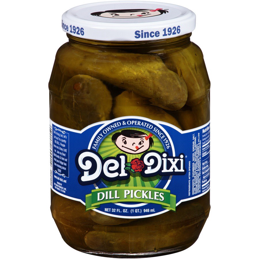 slide 1 of 5, Del-Dixi Pickles Whole Dill, 32 fl oz