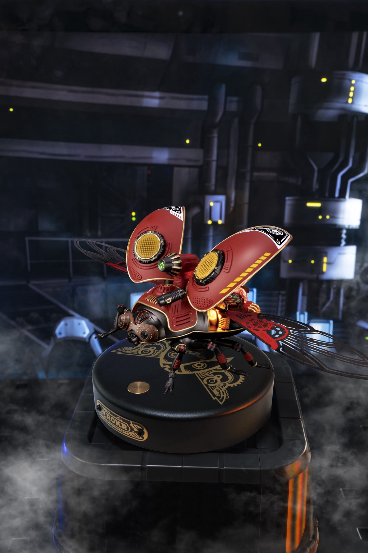 slide 4 of 8, Robotime Rokr Mechanical Age Scout Beetle Led 3d Puzzle Kit, 7.68 in x 3.74 in x 3.94 in