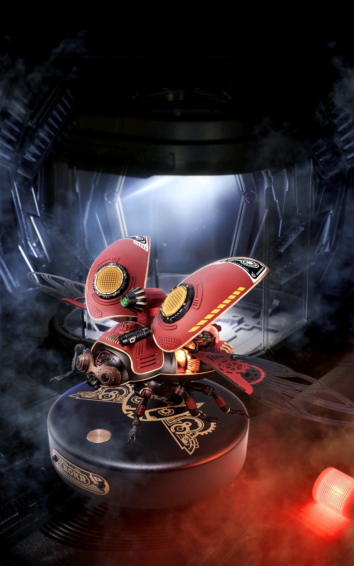 slide 7 of 8, Robotime Rokr Mechanical Age Scout Beetle Led 3d Puzzle Kit, 7.68 in x 3.74 in x 3.94 in