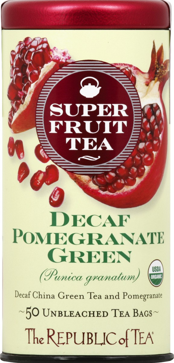 slide 1 of 3, Republic Of Tea Green Tea, Pomegranate Green, Decaf, Bags - 50 oz, 50 oz