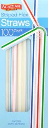 Acadian Trading Striped Flex Straws 100 ea