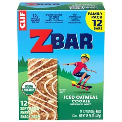 Zbar - Iced Oatmeal Cookie - Soft Baked Whole Grain Snack Bars - USDA Organic - Non-GMO - Plant-Based - 1.27 oz. (12 Pack)