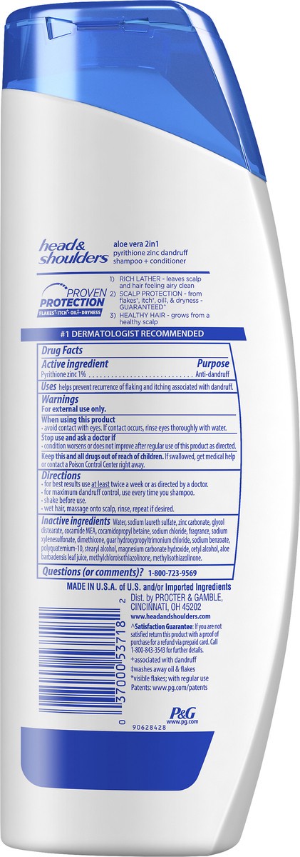 slide 3 of 3, Head & Shoulders Aloe Vera 2 in 1 Shampoo + Conditioner 13.5 oz, 13.5 fl oz