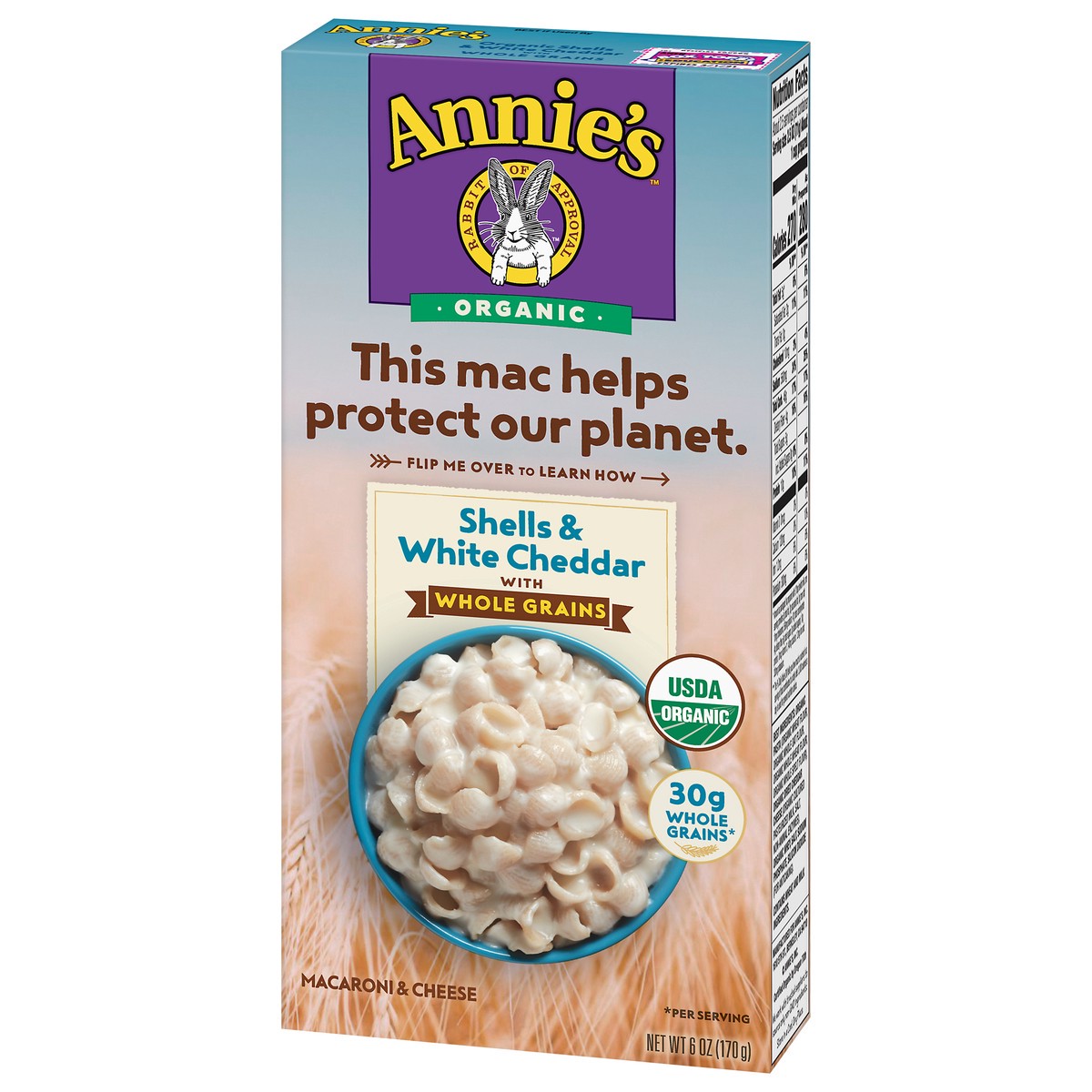 slide 4 of 9, Annie's Organic Macaroni and Cheese Dinner, Shells & White Cheddar with Whole Grains, 6 oz., 6 oz