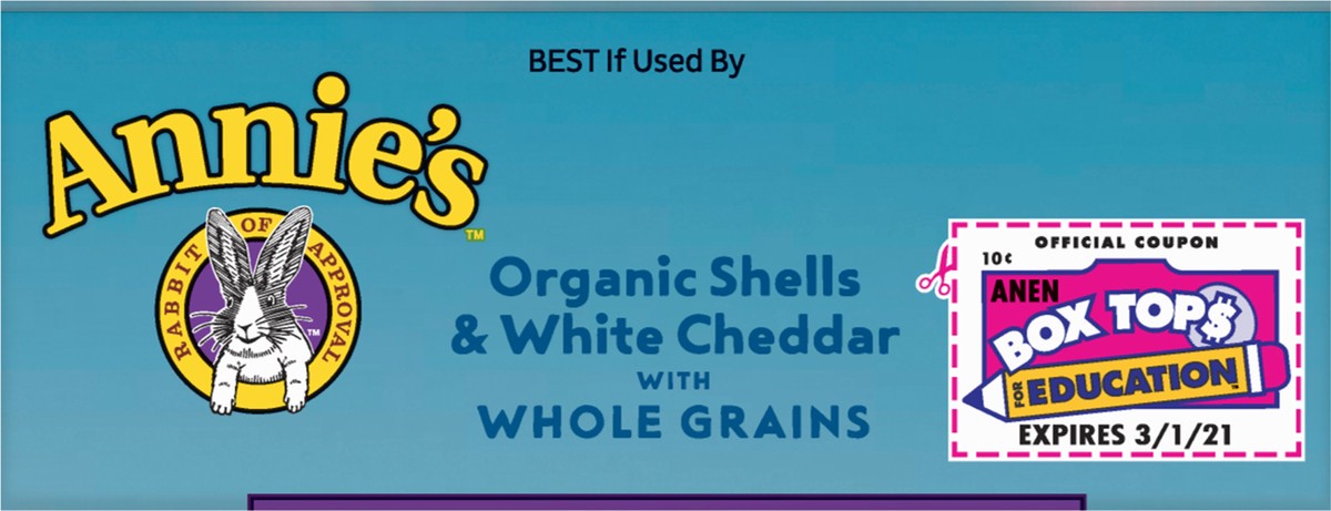 slide 2 of 9, Annie's Organic Macaroni and Cheese Dinner, Shells & White Cheddar with Whole Grains, 6 oz., 6 oz