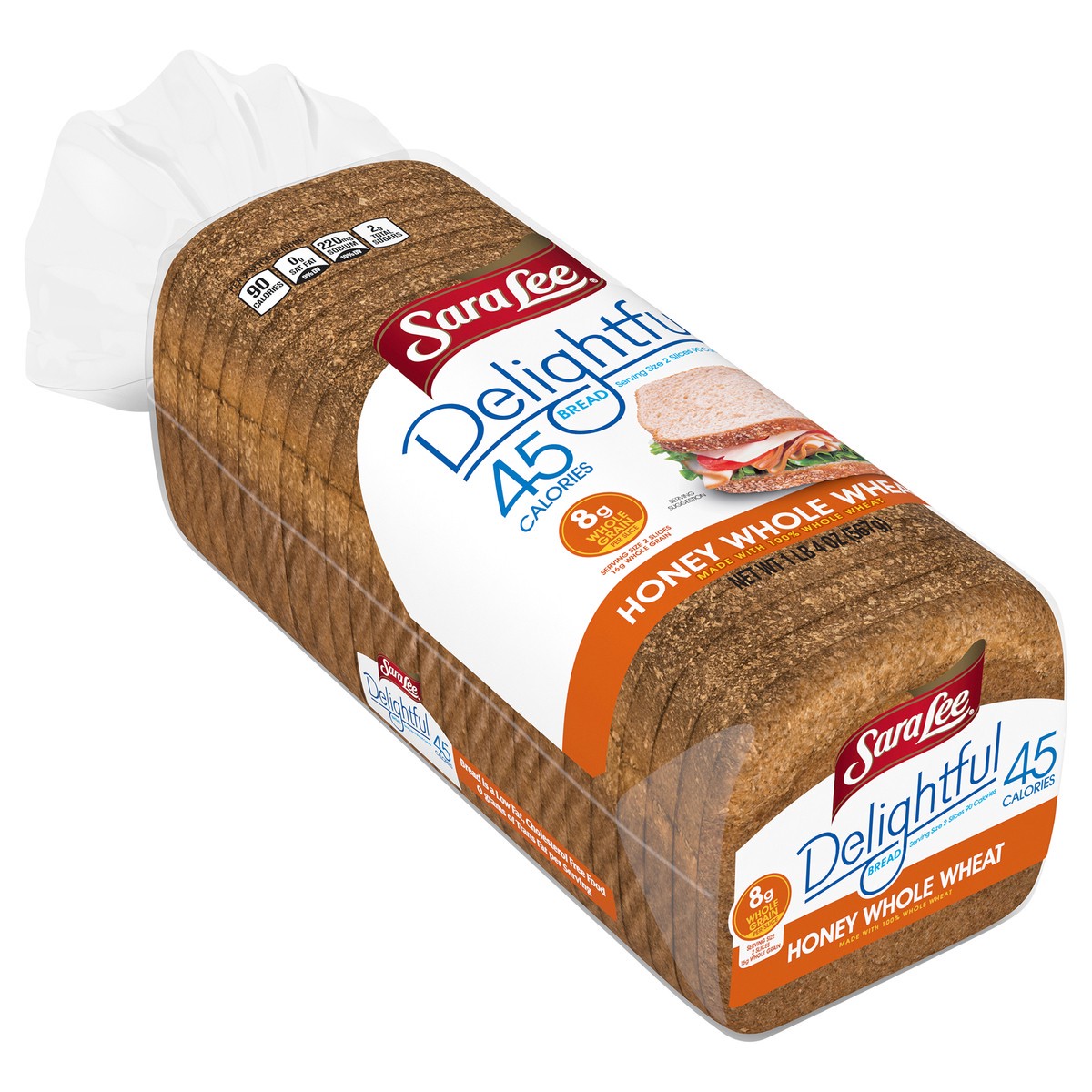 slide 5 of 12, Sara Lee Delightful Honey Whole Wheat Bread, 20 oz, Honey Wheat Bread, Bag, 20 oz