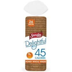 Sara Lee Delightful Honey Whole Wheat Bread, 20 oz, Honey Wheat Bread, Bag