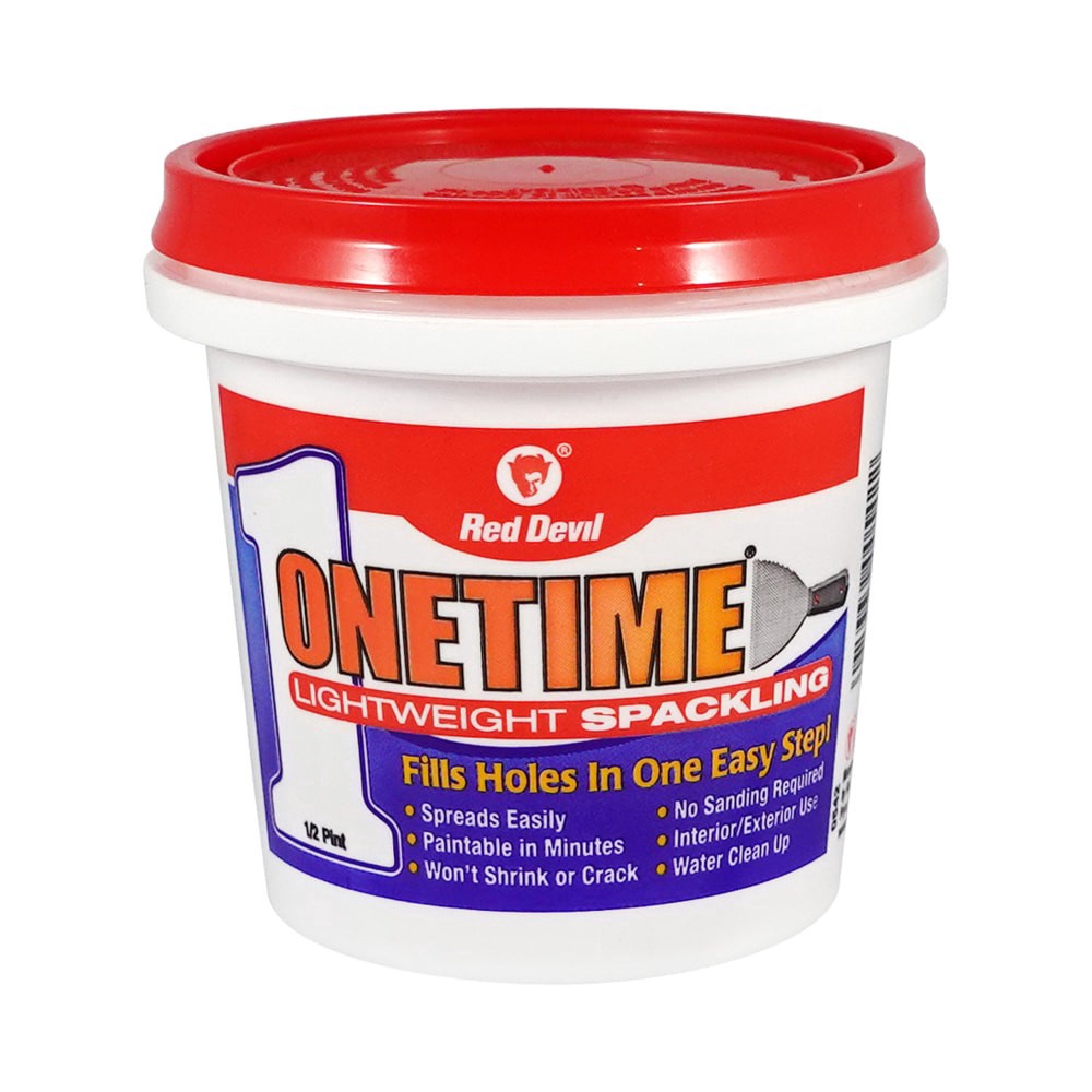 slide 1 of 1, Red Devil OneTime Lightweight Spackling Tub, 2 pint