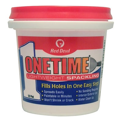 slide 1 of 1, Red Devil OneTime Lightweight Spackling Tub, 2 pint