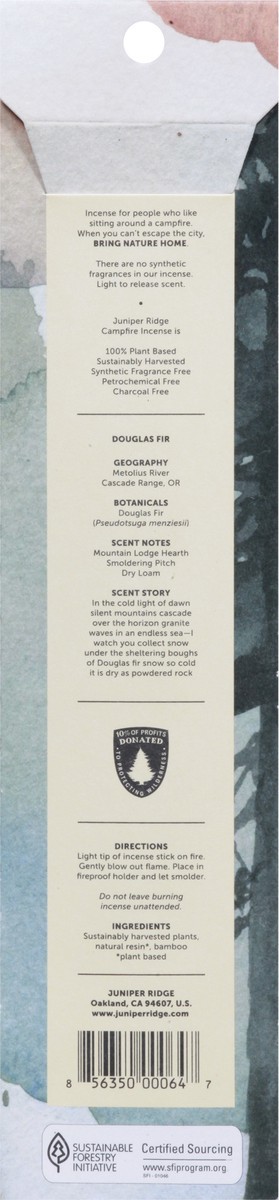 slide 3 of 9, Juniper Ridge Douglas Fir Campfire Incense 20 ea, 20 ct