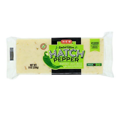 slide 1 of 1, H-E-B Hatch Pepper Jack Cheese Chunk, 8 oz