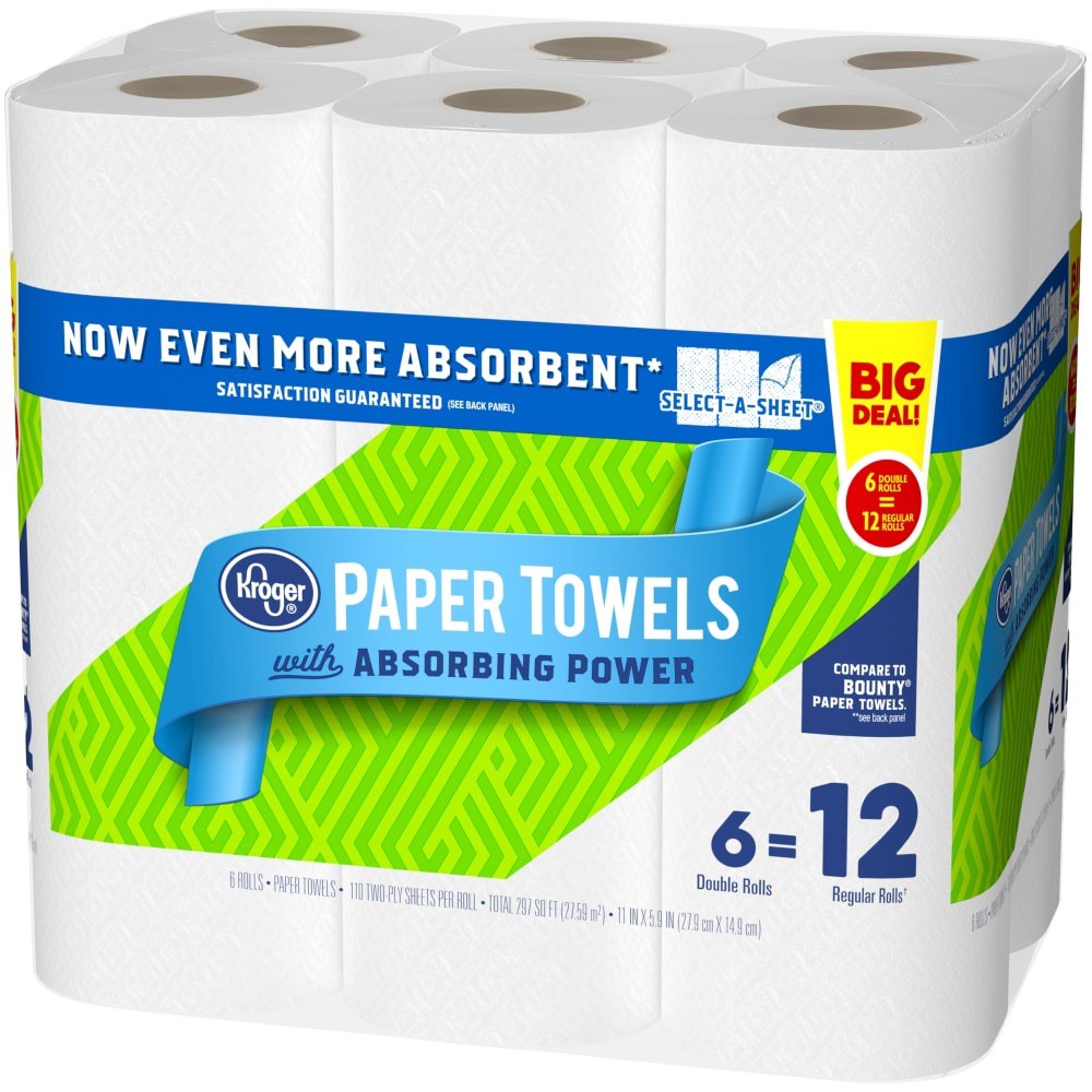 slide 2 of 4, Kroger Select-A-Sheet Double Paper Towels, 6 ct