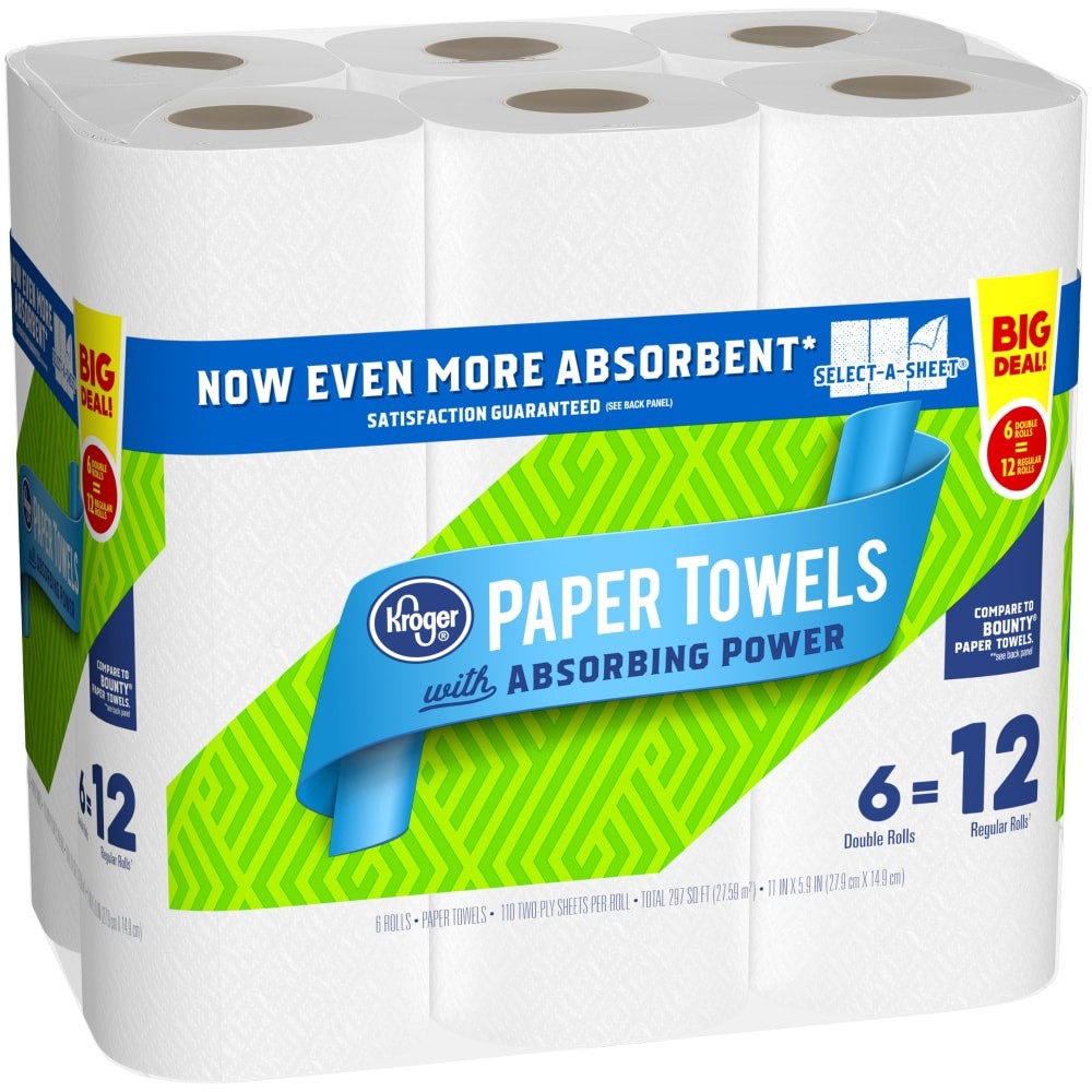 slide 4 of 4, Kroger Select-A-Sheet Double Paper Towels, 6 ct