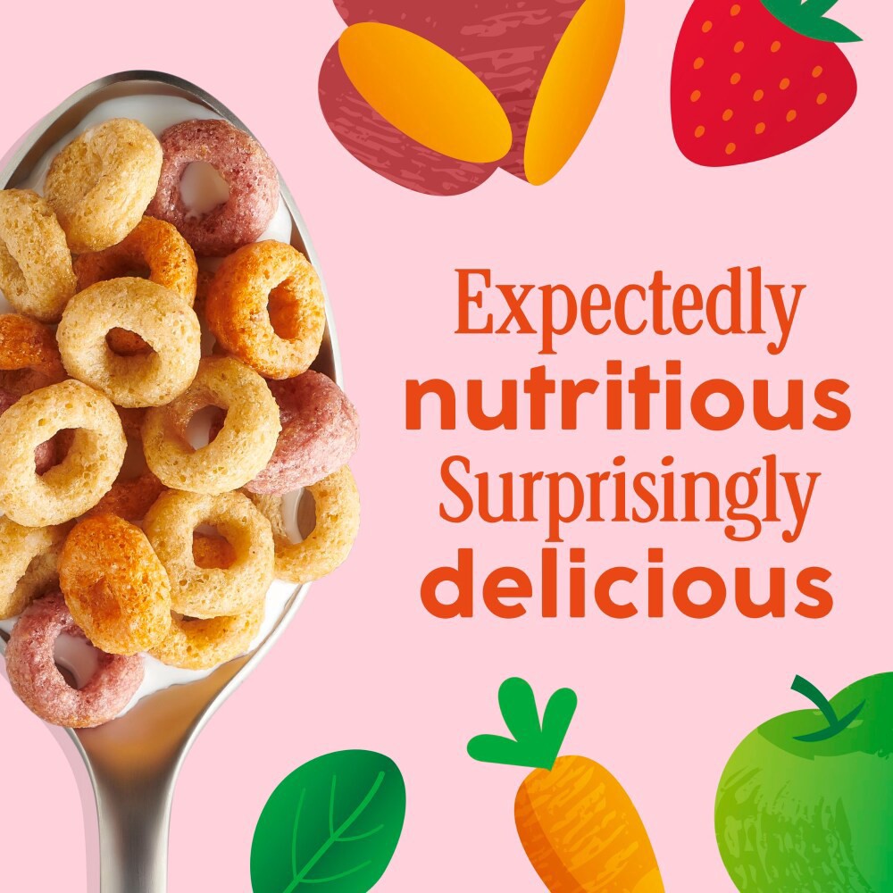 slide 4 of 6, Cheerios Veggie Blends Breakfast Cereal, Apple Strawberry Flavored, Made with Fruits and Veggies, 10.6 oz, 10.6 oz