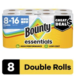 Bounty Select-A-Size White 2-Ply Essentials Double Rolls Paper Towels 8 Rolls