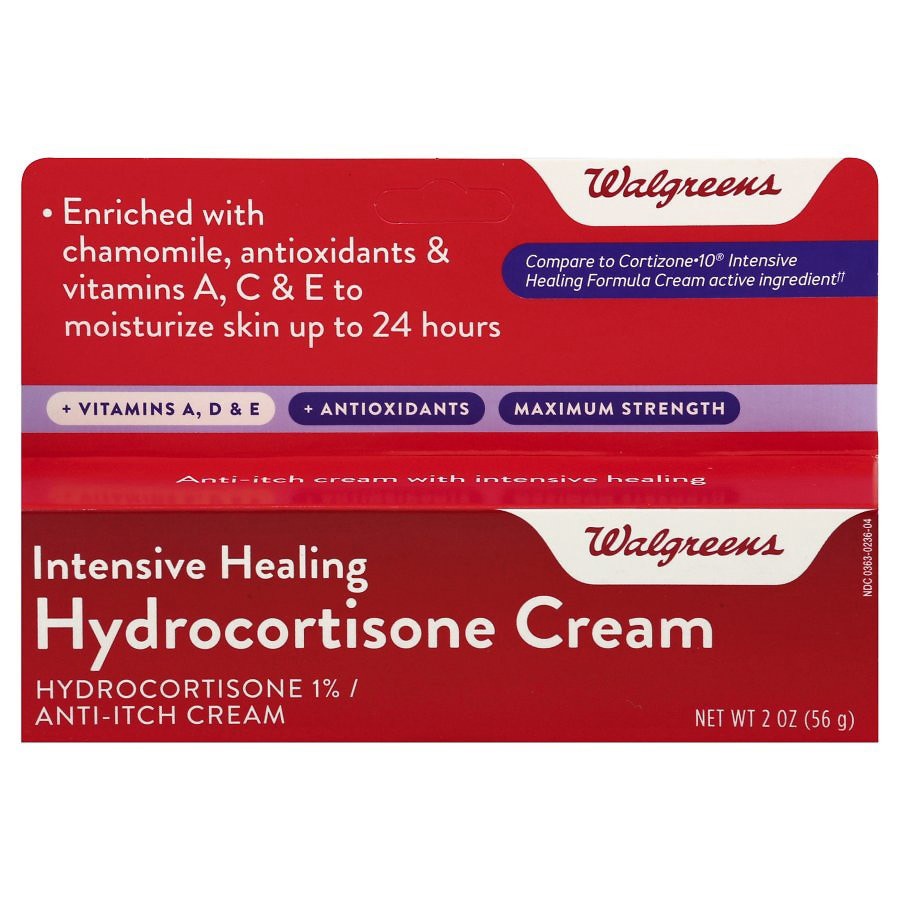slide 1 of 5, Walgreens Intensive Healing 1% Hydrocortisone Cream, 2 oz