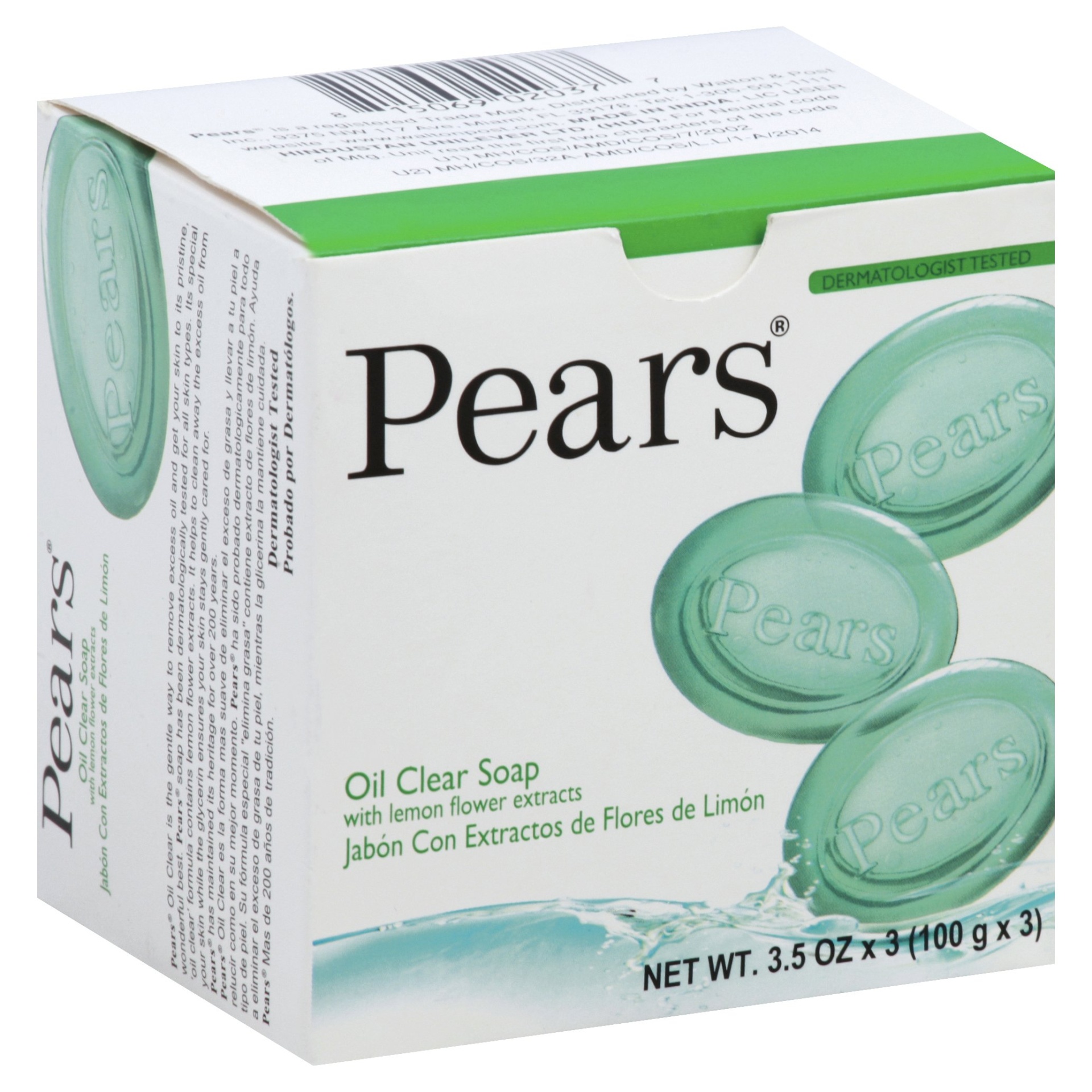 slide 1 of 1, Pears Oil Clear Soap with Lemon Flower Extracts, 10.5 oz