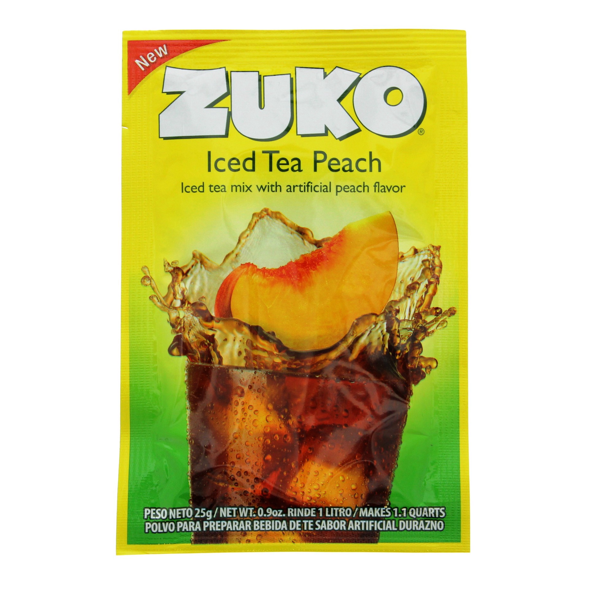 slide 1 of 1, Zuko Peach Iced Tea Drink Mix - 0.9 oz, 0.9 oz