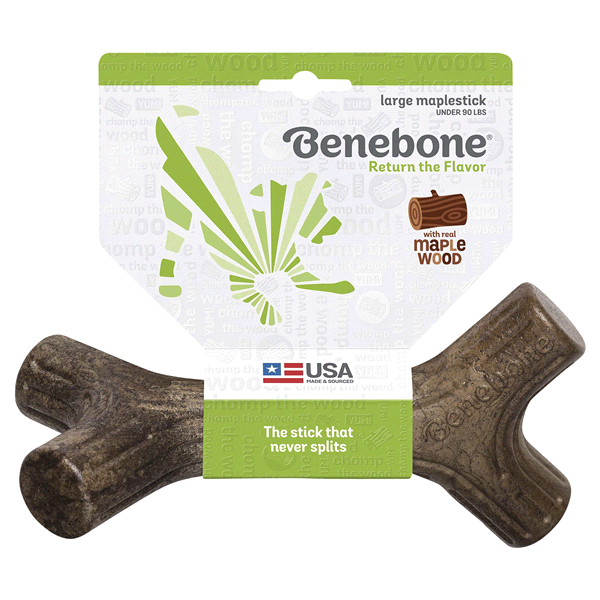 slide 1 of 1, Benebone Maplestick Real Wood Durable Dog Chew Toy, Large, 1 ct
