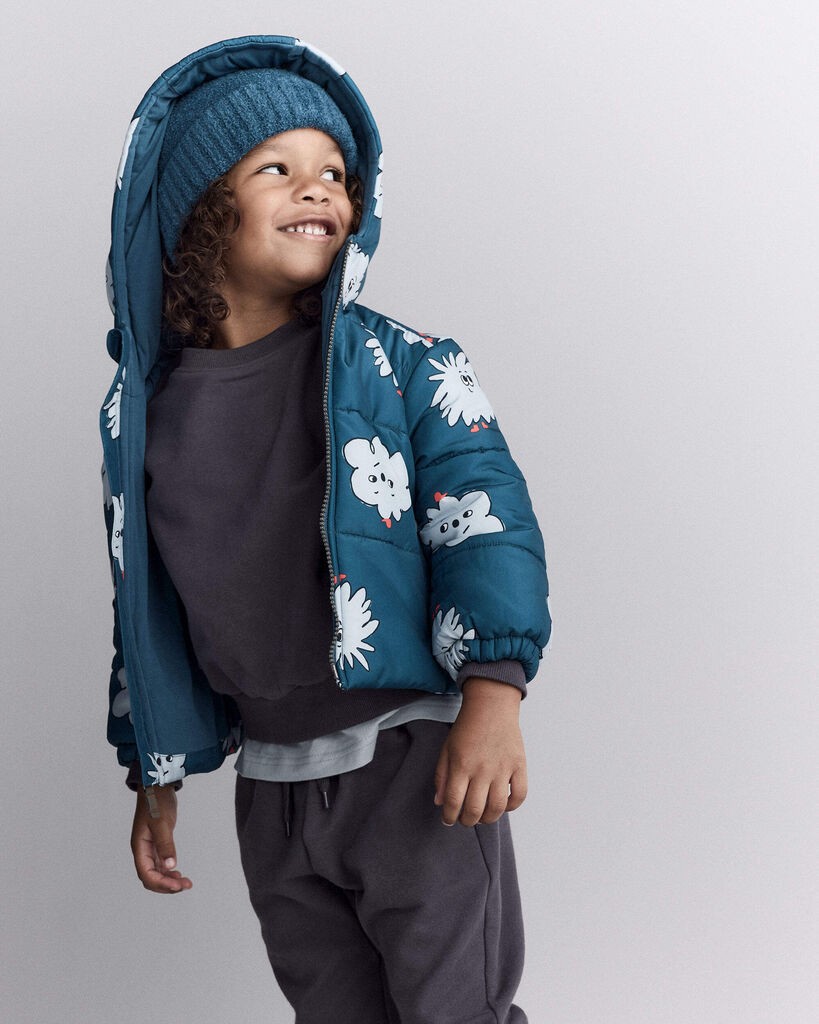 slide 7 of 7, Otteravenue Toddler Squish Hooded Puffer Jacket - Deep Teal Deep Teal 12M, 1 ct