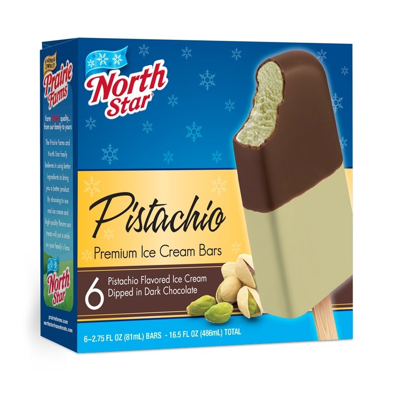 slide 1 of 1, North Star Pistachio Chocolate Dipped Premium Ice Cream Bars, 6 ct