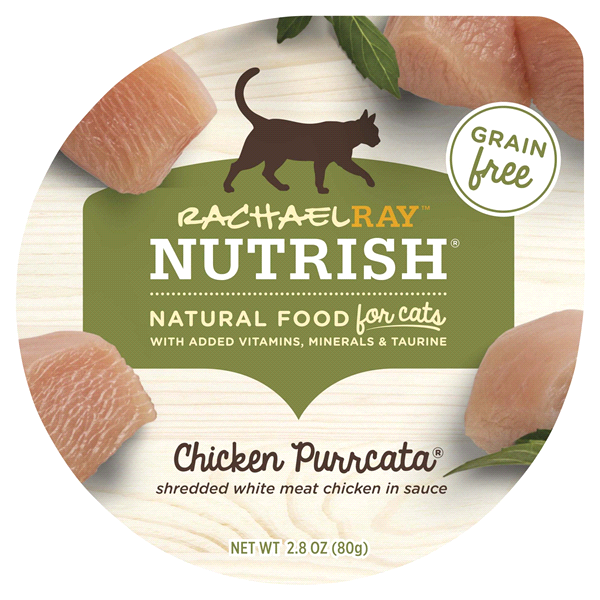 slide 1 of 21, Rachael Ray Nutrish Natural Premium Wet Cat Food, Chicken Purrcata, Grain Free Tub, 2.8 oz