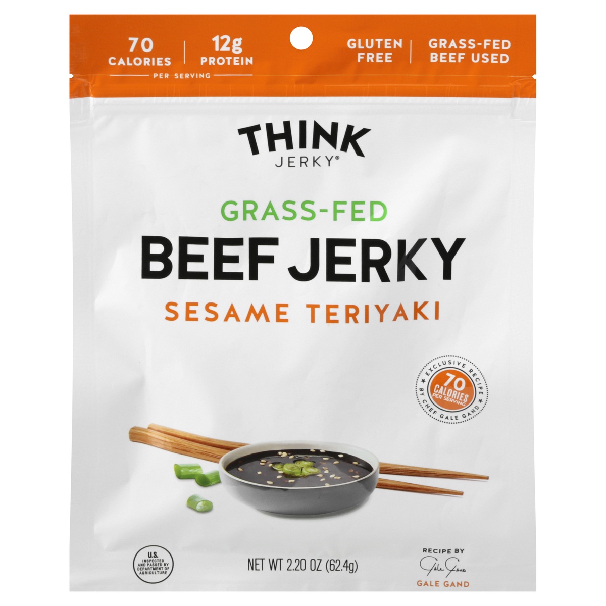 slide 1 of 1, Think Jerky - Sesame Teriyaki Beef Jerky, 2.2 oz