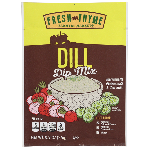 slide 1 of 1, Fresh Thyme Farmers Market Dill Dip Mix, 0.9 oz