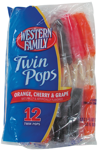 slide 1 of 1, Western Family Assorted Twin Pops, 12 ct