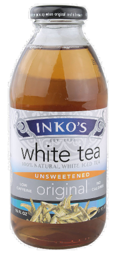 slide 1 of 1, Inko's Unsweetened White Tea, 16 fl oz