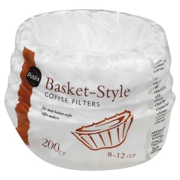 slide 1 of 1, Publix Coffee Filters, Basket-Style, 8-12 Cup - 200 ct, 200 ct